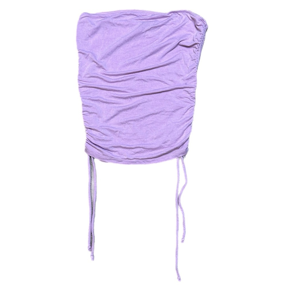 Ambiance Lilac Ruched Strapless Tube Top with Drawstring